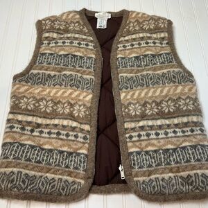 Alafoss Nordic Women’s Zip Front Iceland 100% Wool Sweater Vest Medium 458